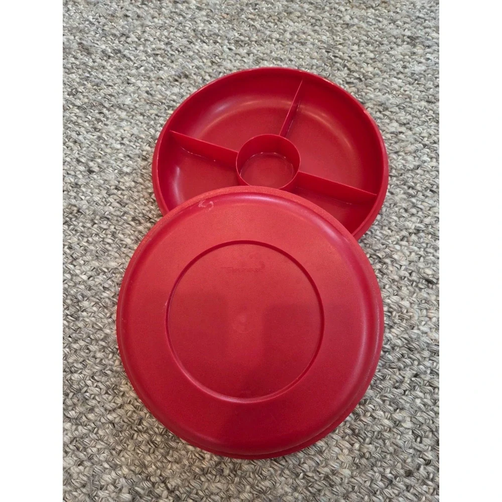 Vintage 60s 70s Tupperware Plastic Food Keeper Divided Storage Tray Grater